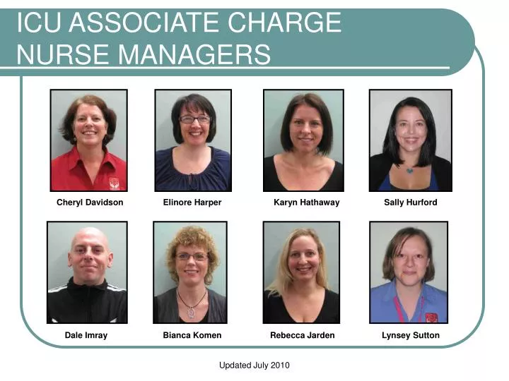 icu associate charge nurse managers