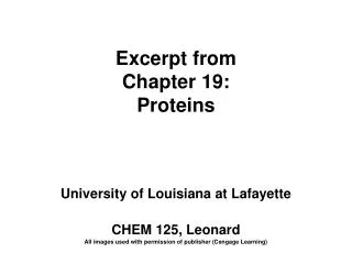 Excerpt from Chapter 19: Proteins