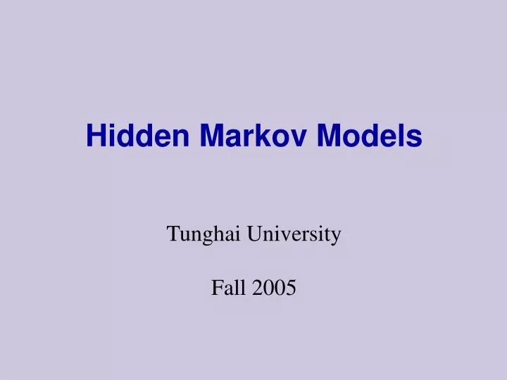 hidden markov models