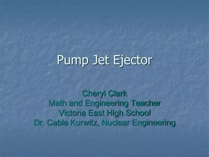 pump jet ejector