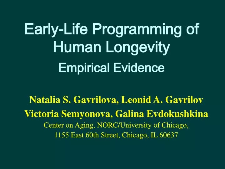early life programming of human longevity empirical evidence