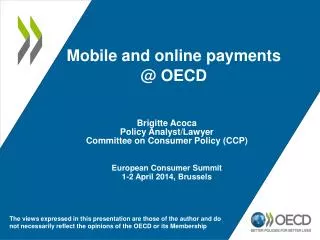 Mobile and online payments @ OECD