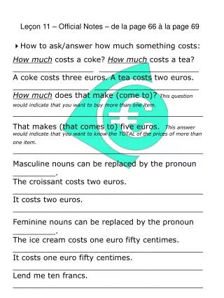?How to ask/answer how much something costs: