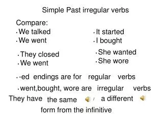 Simple Past irregular verbs