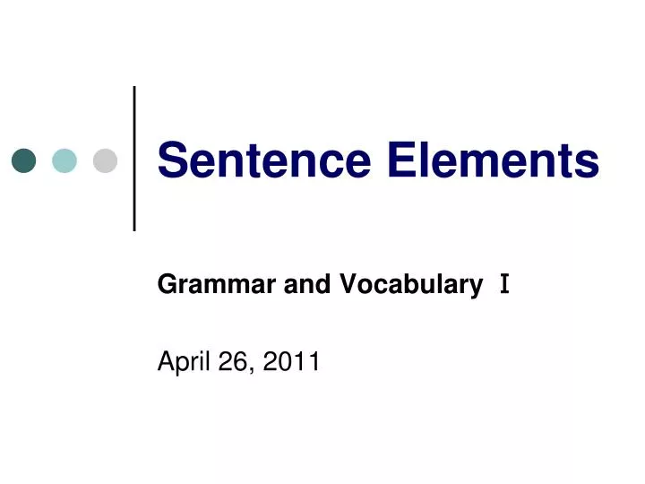 sentence elements