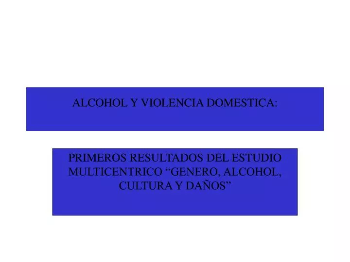 alcohol y violencia domestica