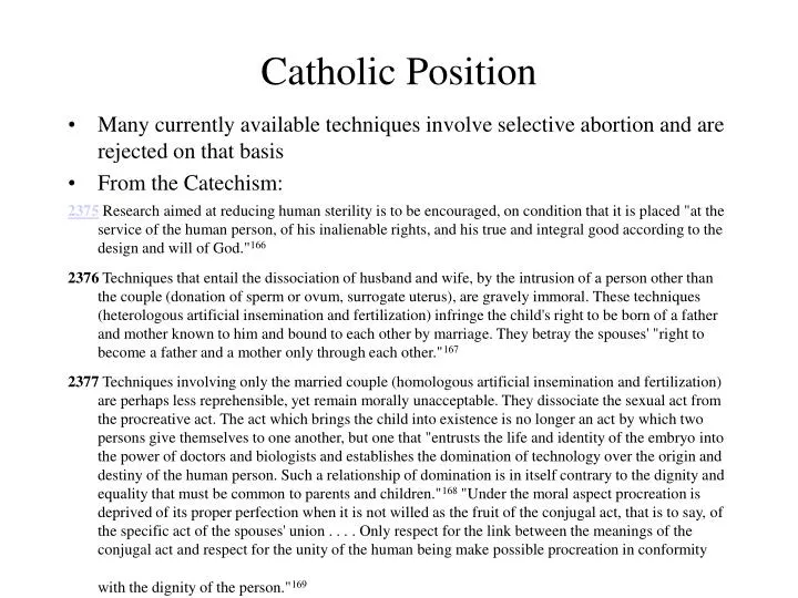 catholic position