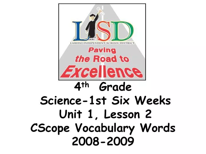 4 th grade science 1st six weeks unit 1 lesson 2 cscope vocabulary words 2008 2009