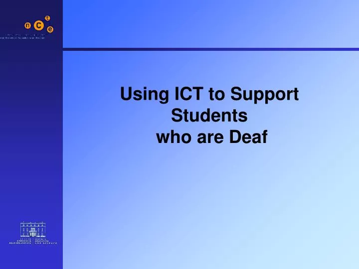 using ict to support students who are deaf