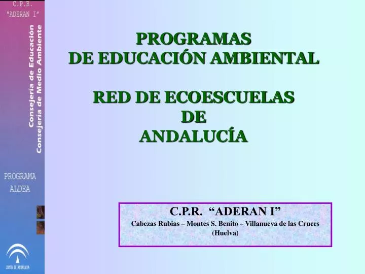 programas de educaci n ambiental red de ecoescuelas de andaluc a