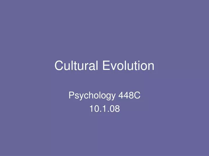 cultural evolution