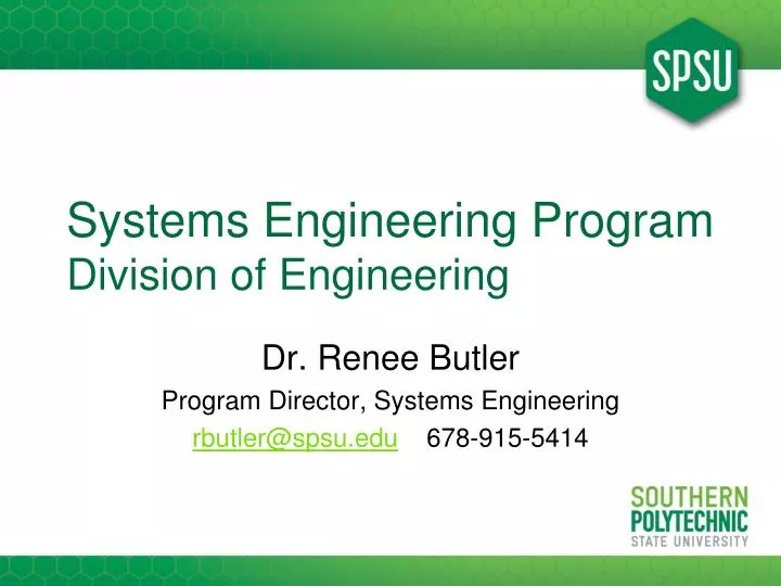 systems engineering program division of engineering