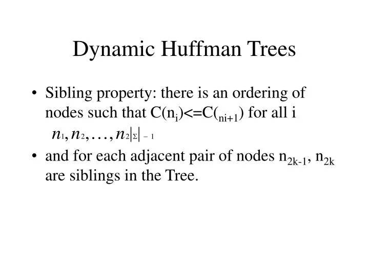 dynamic huffman trees