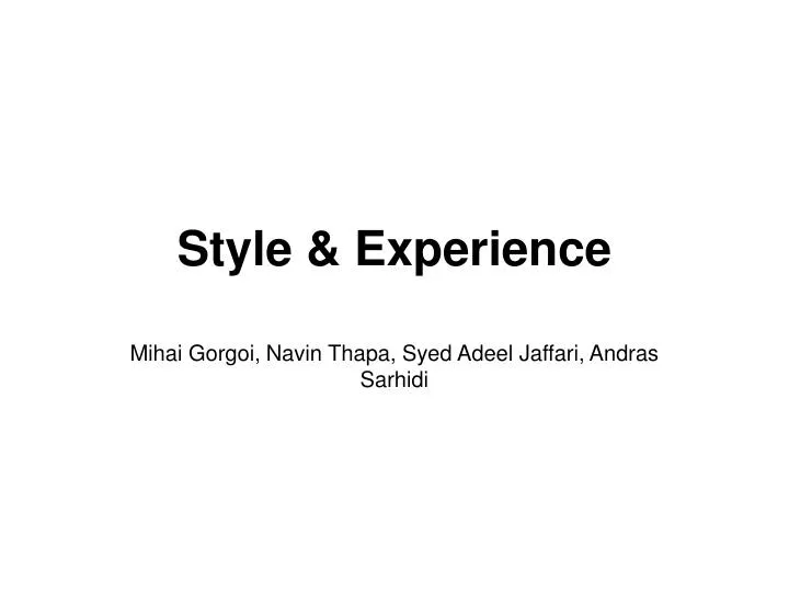 style experience