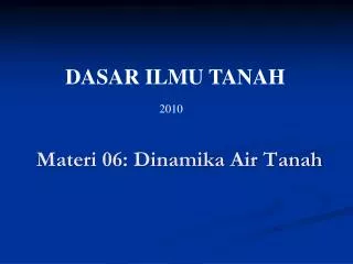 materi 06 dinamika air tanah