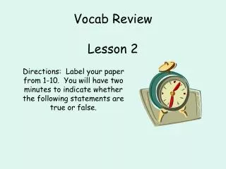 Vocab Review Lesson 2