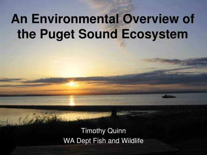 an environmental overview of the puget sound ecosystem