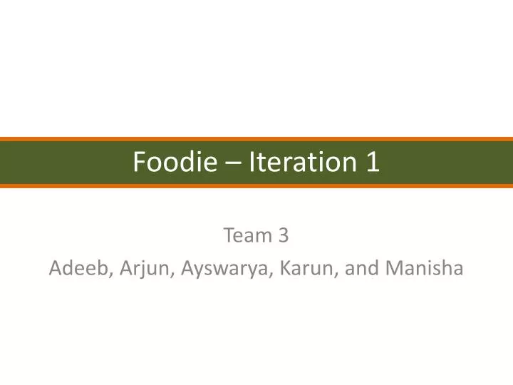 foodie iteration 1