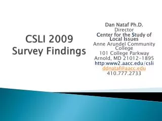 CSLI 2009 Survey Findings