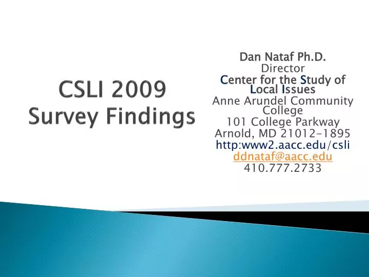 csli 2009 survey findings