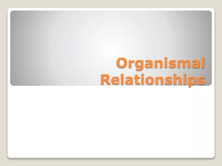 organismal relationships