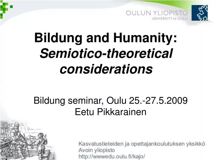 bildung and humanity semiotico theoretical considerations