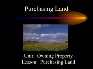 Purchasing Land