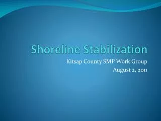 Shoreline Stabilization
