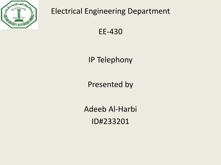 electrical engineering department ee 430