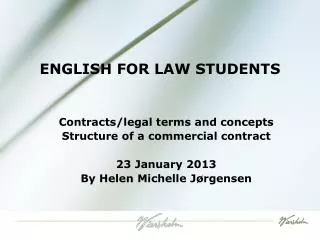 ENGLISH FOR LAW STUDENTS