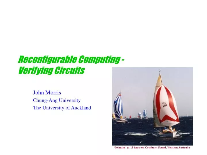 reconfigurable computing verifying circuits