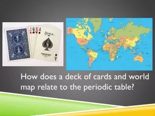 How does a deck of cards and world map relate to the periodic table?