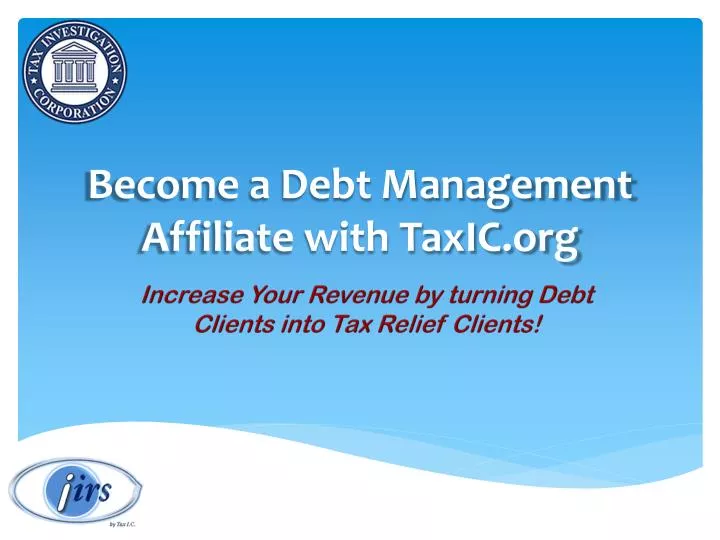 become a debt management affiliate with taxic org