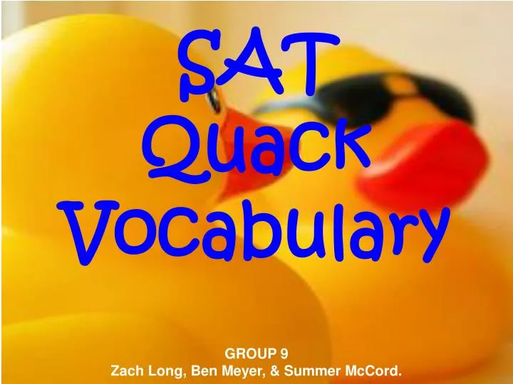 sat quack vocabulary
