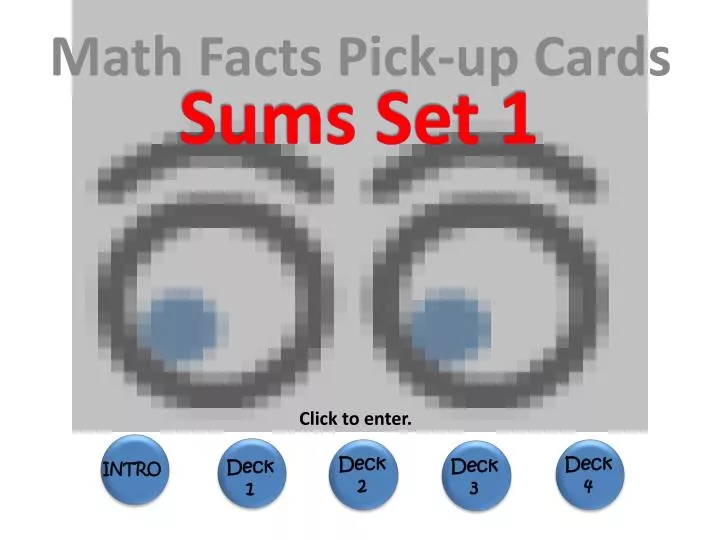 math facts pick up cards