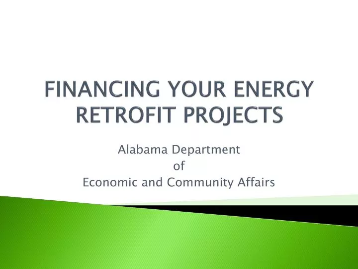 financing your energy retrofit projects