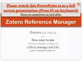 Zotero Reference Manager
