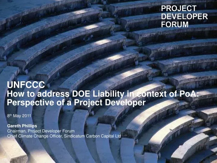 unfccc how to address doe liability in context of poa perspective of a project developer