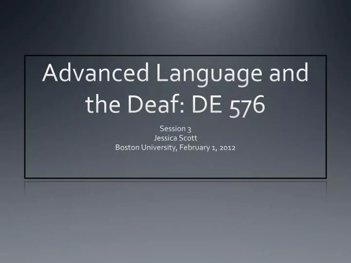 advanced language and the deaf de 576