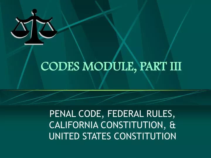 codes module part iii