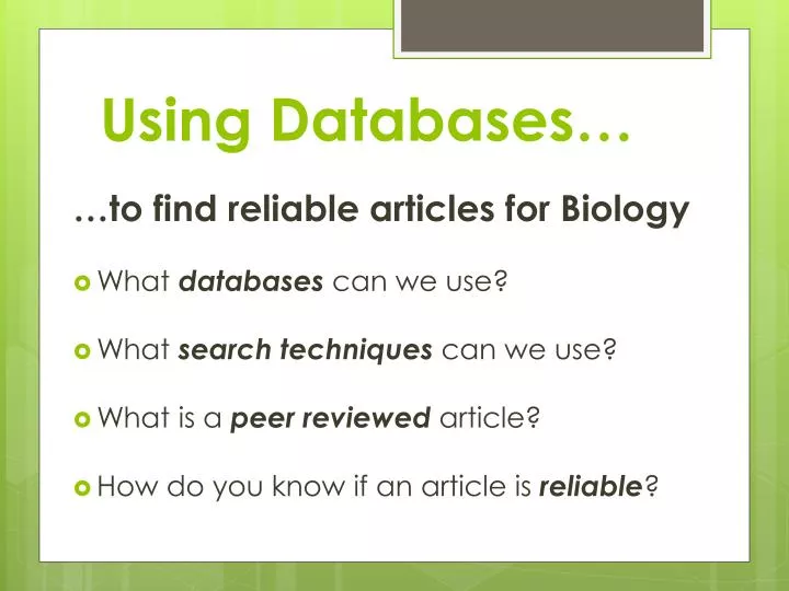 using databases