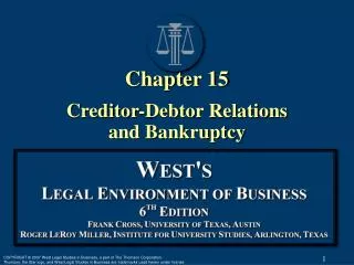 Chapter 15 Creditor-Debtor Relations and Bankruptcy