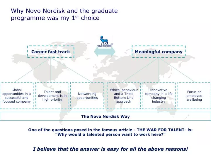 why novo nordisk and the graduate programme was my 1 st choice