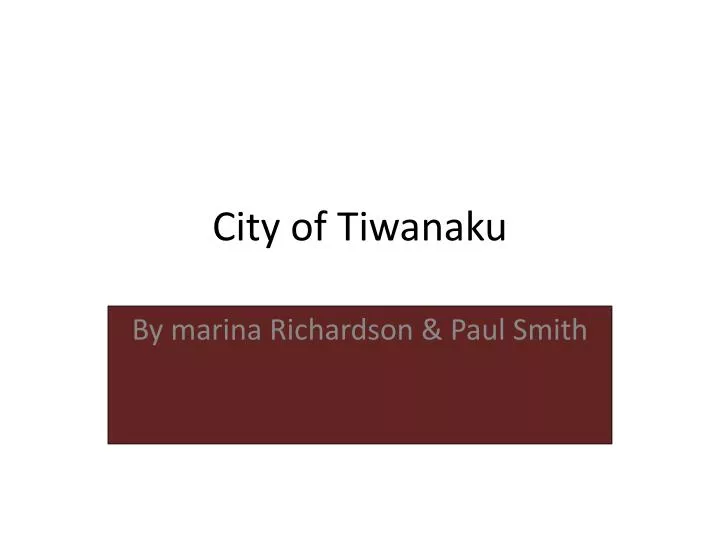 city of tiwanaku