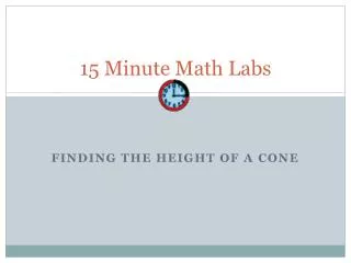 15 Minute Math Labs