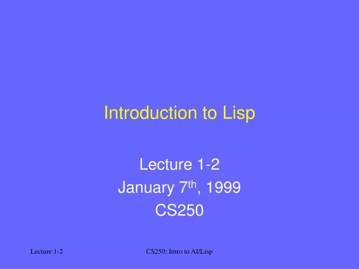 introduction to lisp