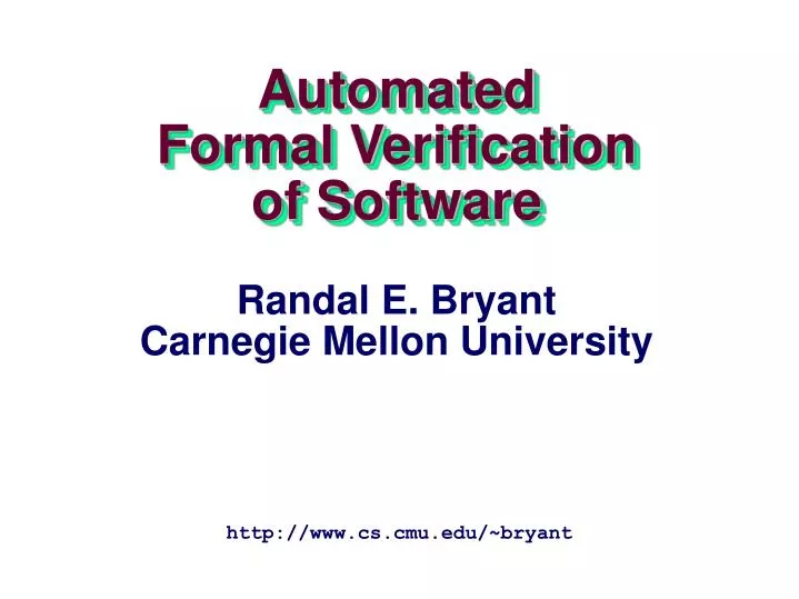 automated formal verification of software