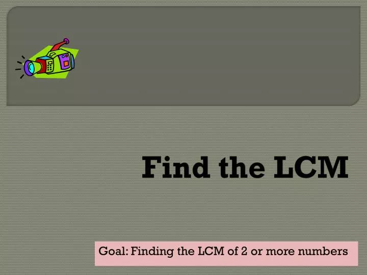 find the lcm