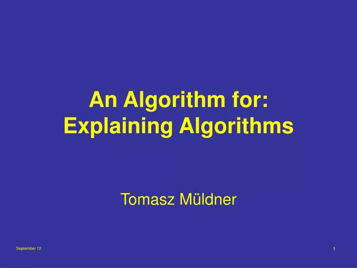 an algorithm for explaining algorithms
