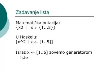 zadavanje lista